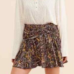 Free People | Saturday Sunday Brown Snake Skin Print Skirt Size 2